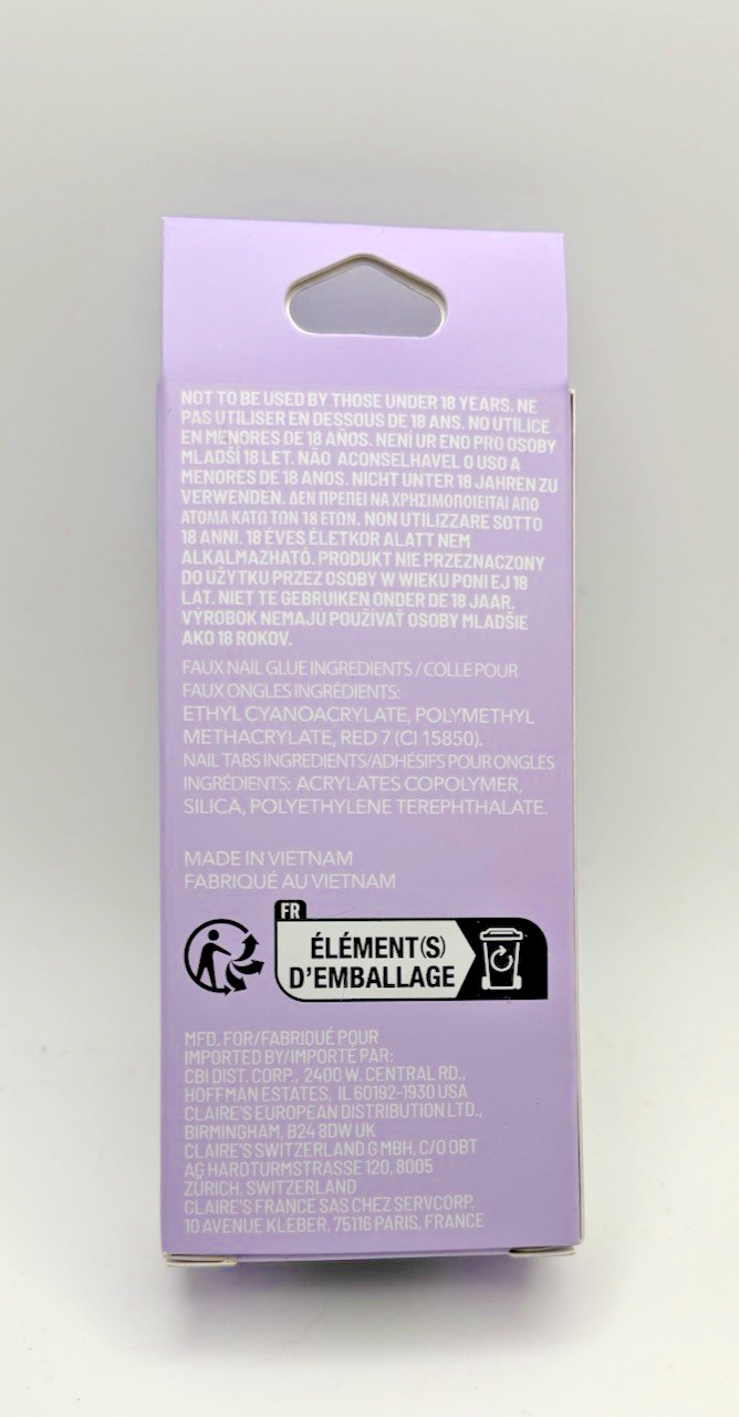 New 24 False Vegan Nails from Claire’s Blue Medium Square Shape