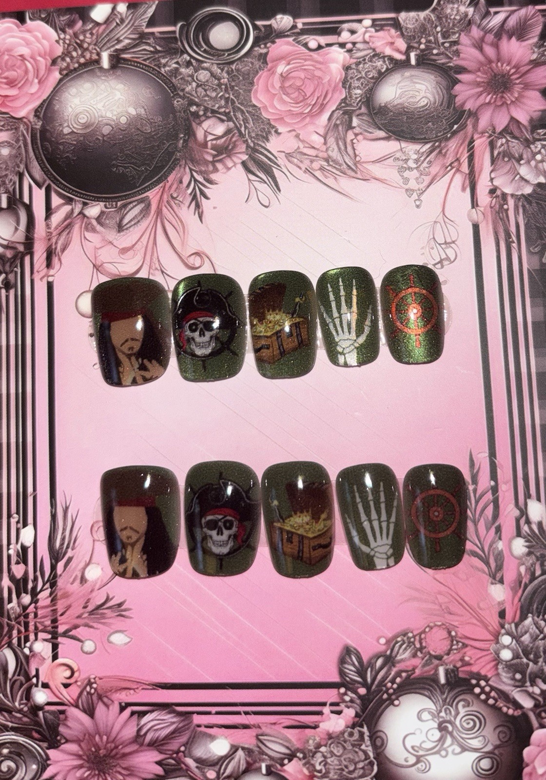 Pirates Of The Caribbean Press On Nails Short Length