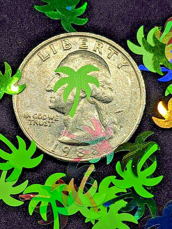 PALM TREE SHAPE GLITTER Holo/Neon~Nail•Acrylic•Gel•Body Art•Face•Festival