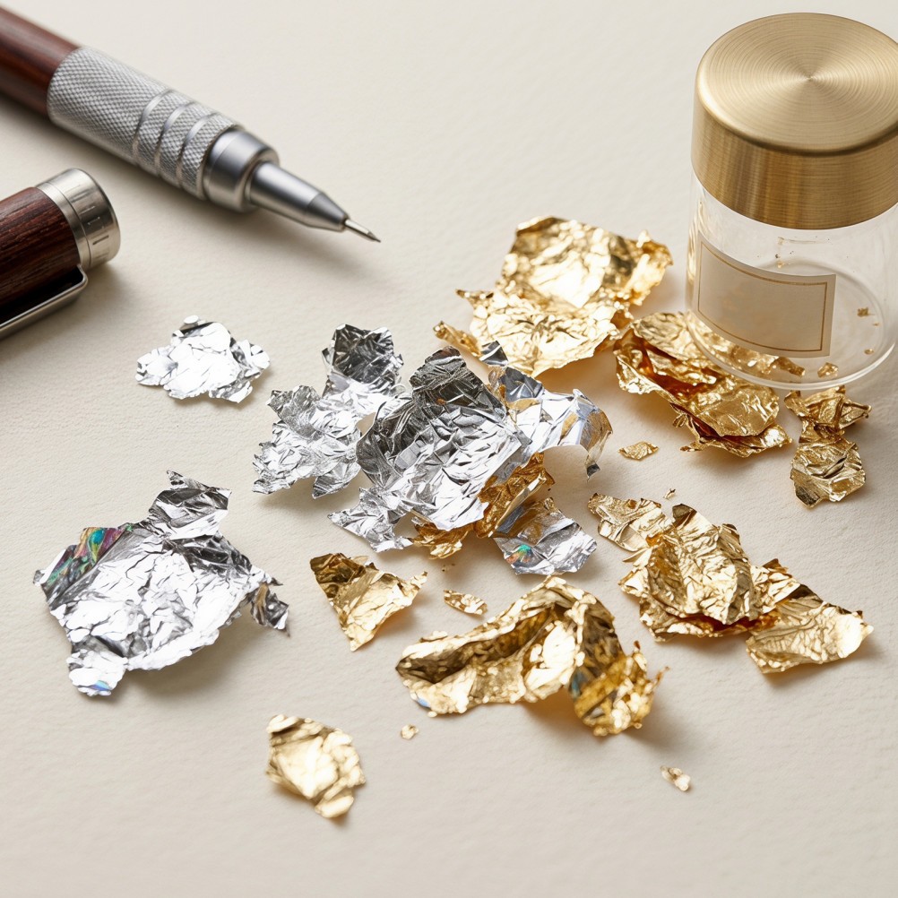 Reusable Metallic Nail Art Gold Foil Flakes for Crafting and Manicure Designs