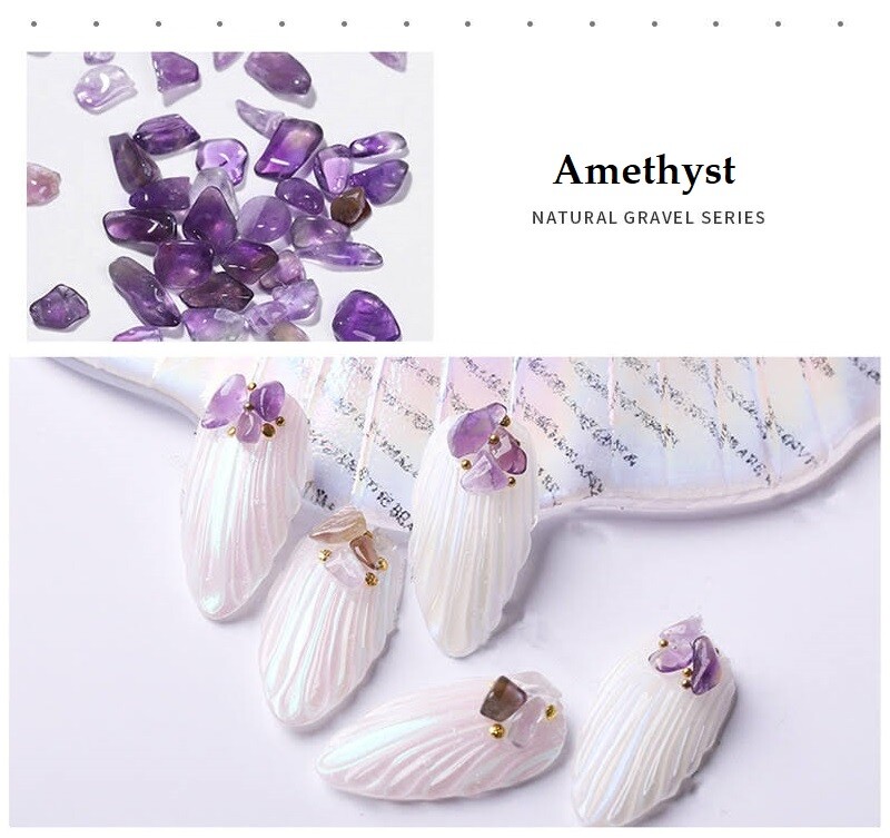 4g 1-7mm New 3D Nail Art Natural Cystal Rock Quartz Jade Gem Stone DIY Decor