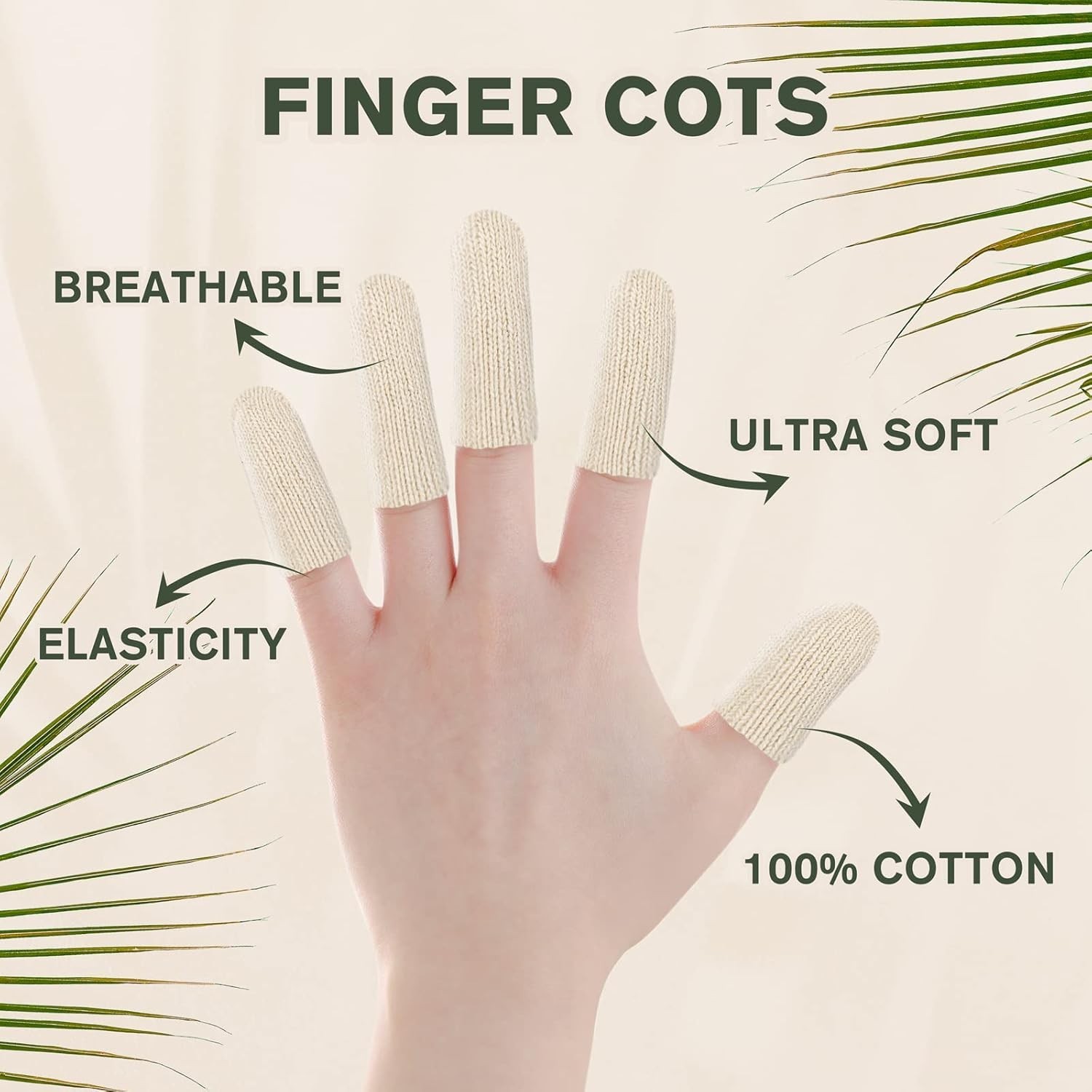 Cotton Finger Cots Cotton Cushion 20PCS for Cracked Skin, Eczema, Calluses, M…