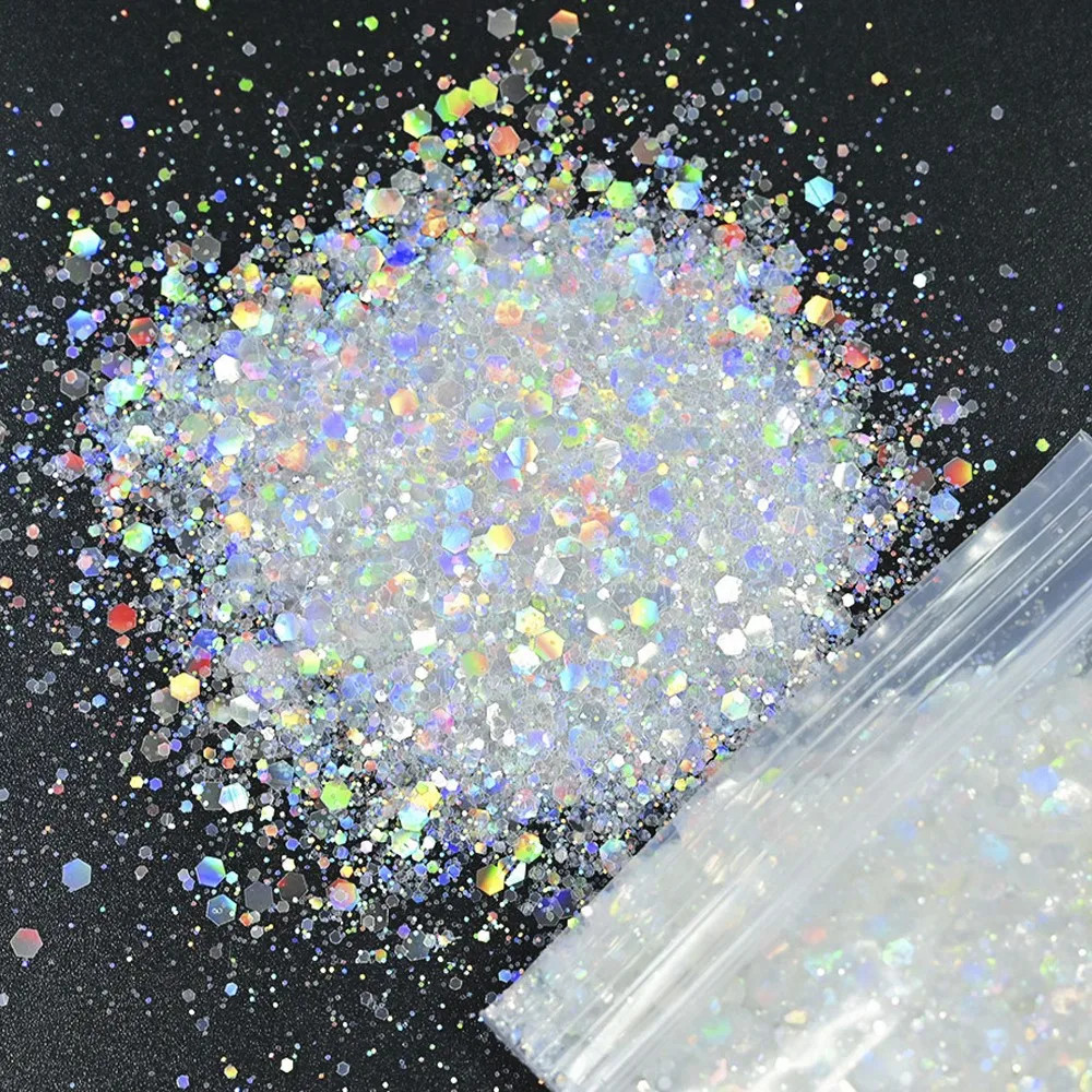 50grams Nail Diamond Glitter Sequins 21color White Symphony