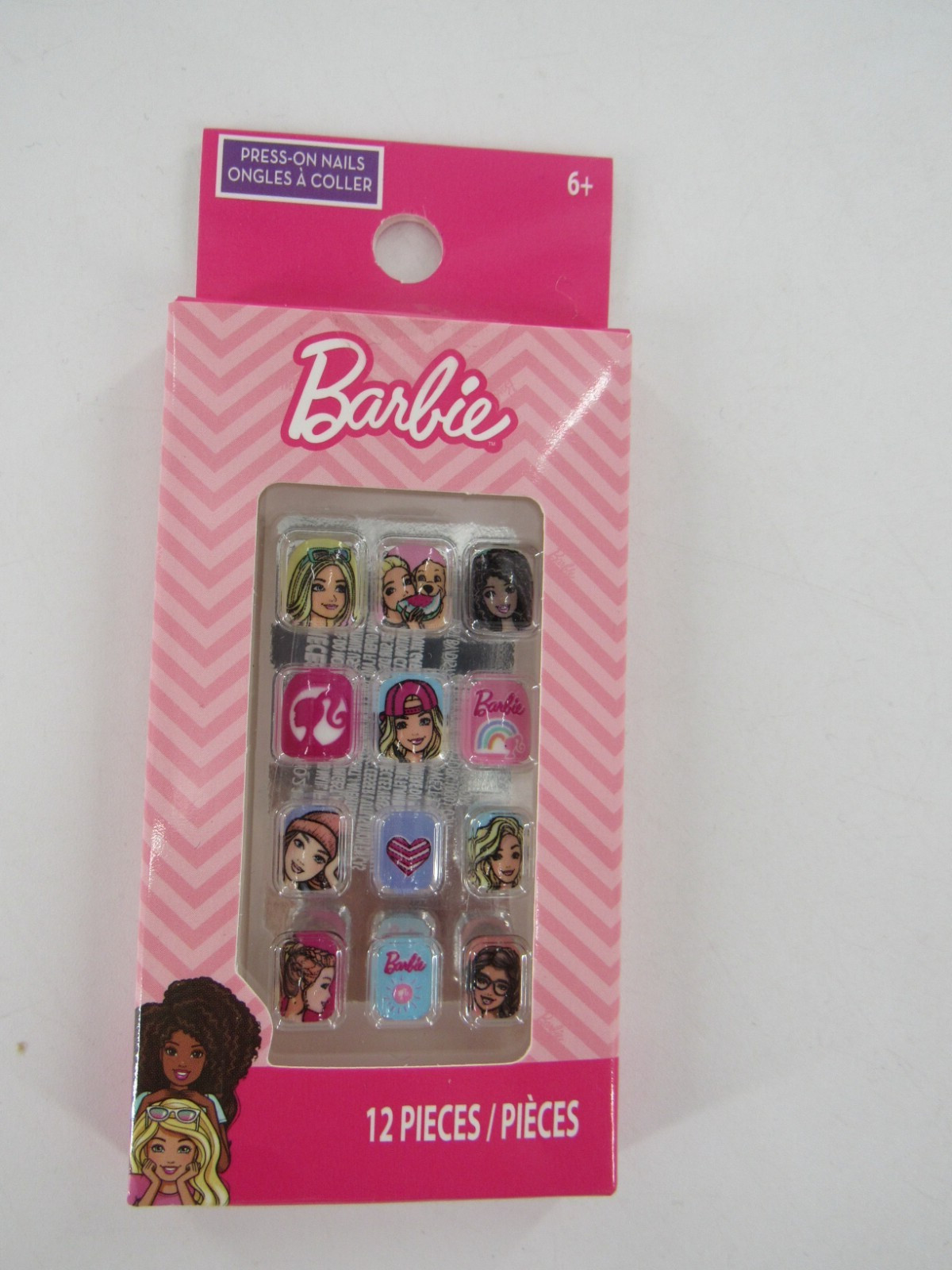 Barbie Press-On Nails Ages 6+ For Smaller Kids 12 Pieces: NEW