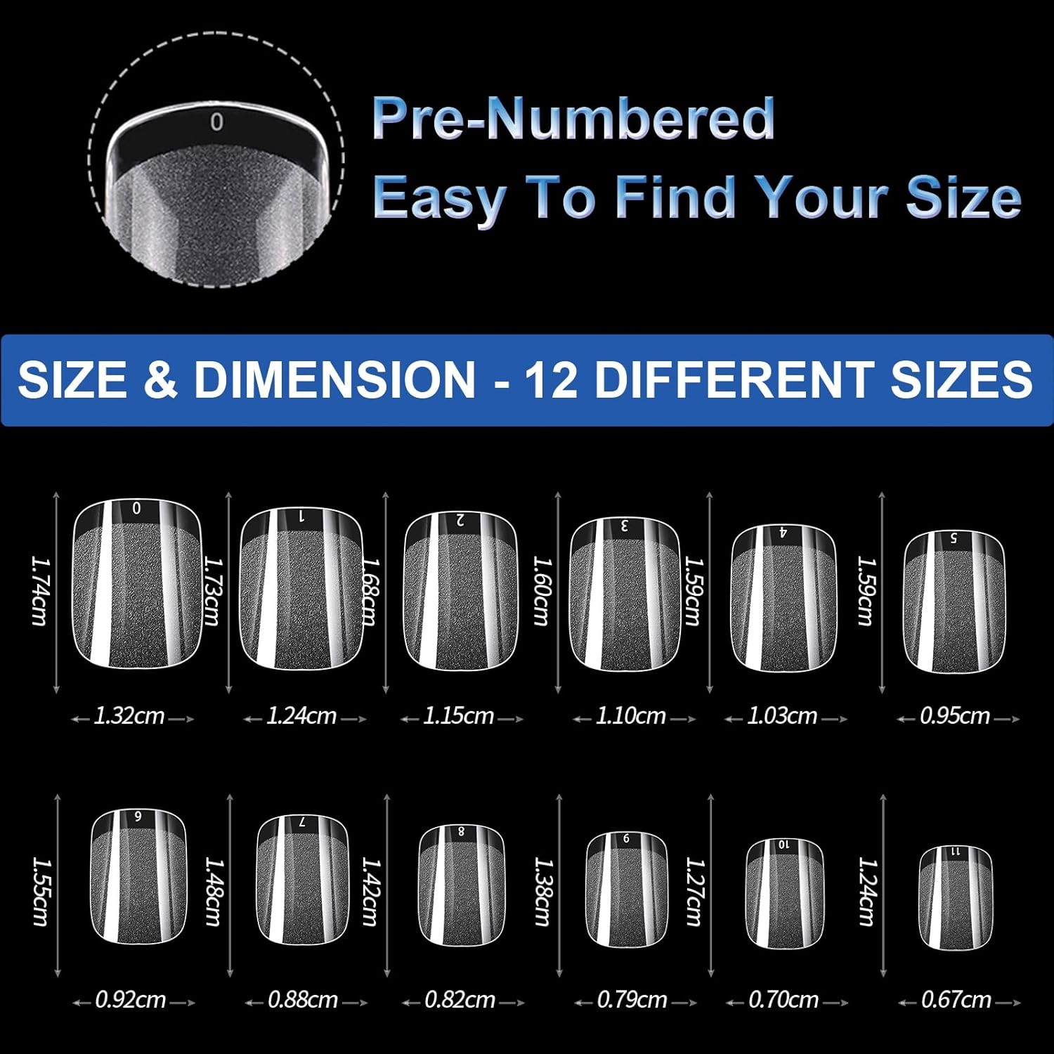 Extra Short Square Gel Nail Tips Full Cover Half Matt Wholesale 600Pcs