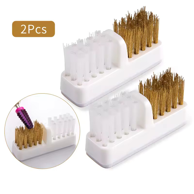 1/5X Copper Nail Drill Bit Cleaning Brush – Multi-Use for Salon & Home Nail Art