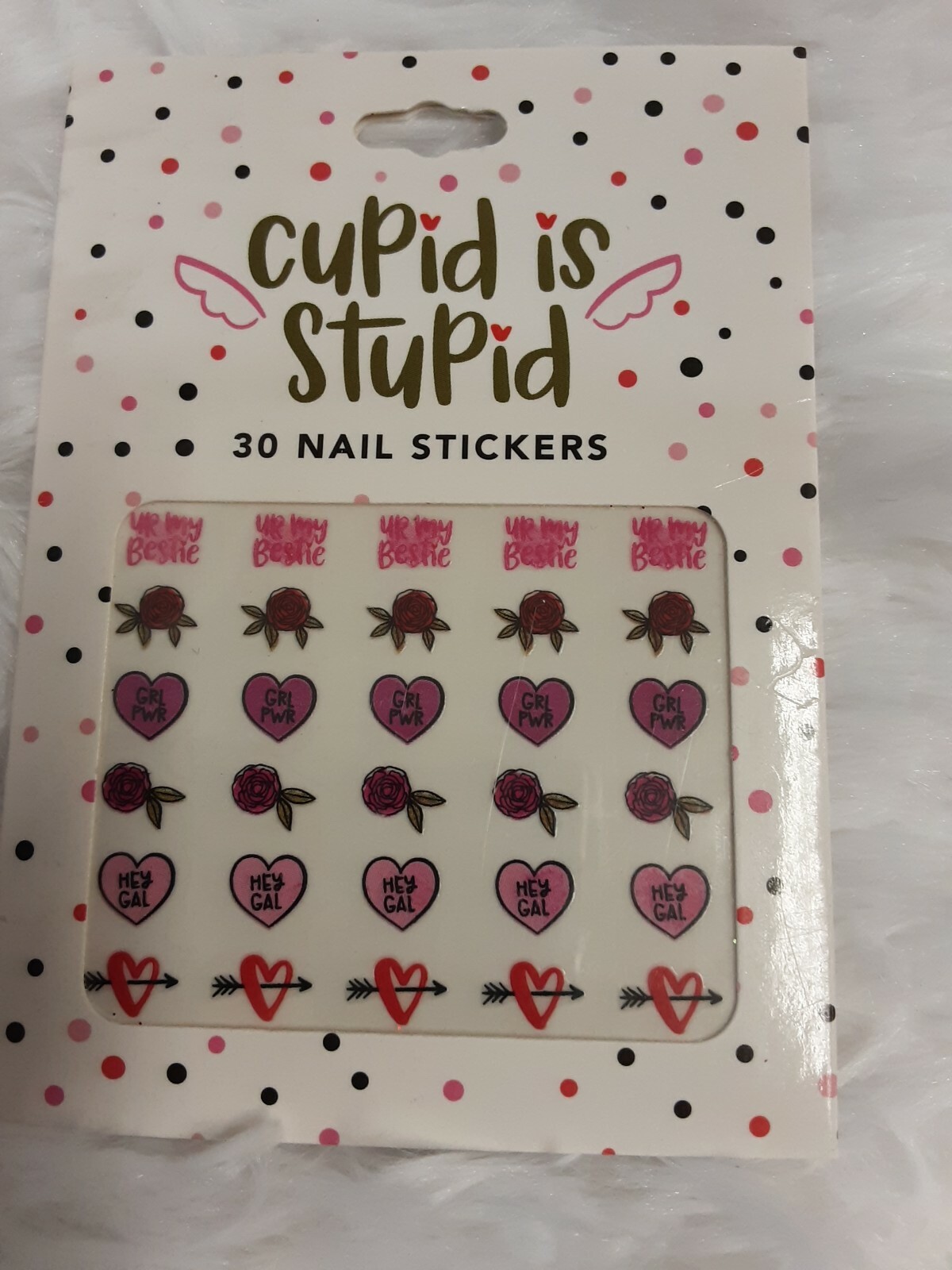 Valentine’s Day 2 Packs 30 Nail Art Stickers & 1 Purple Glittery Favor Bag BNWT!