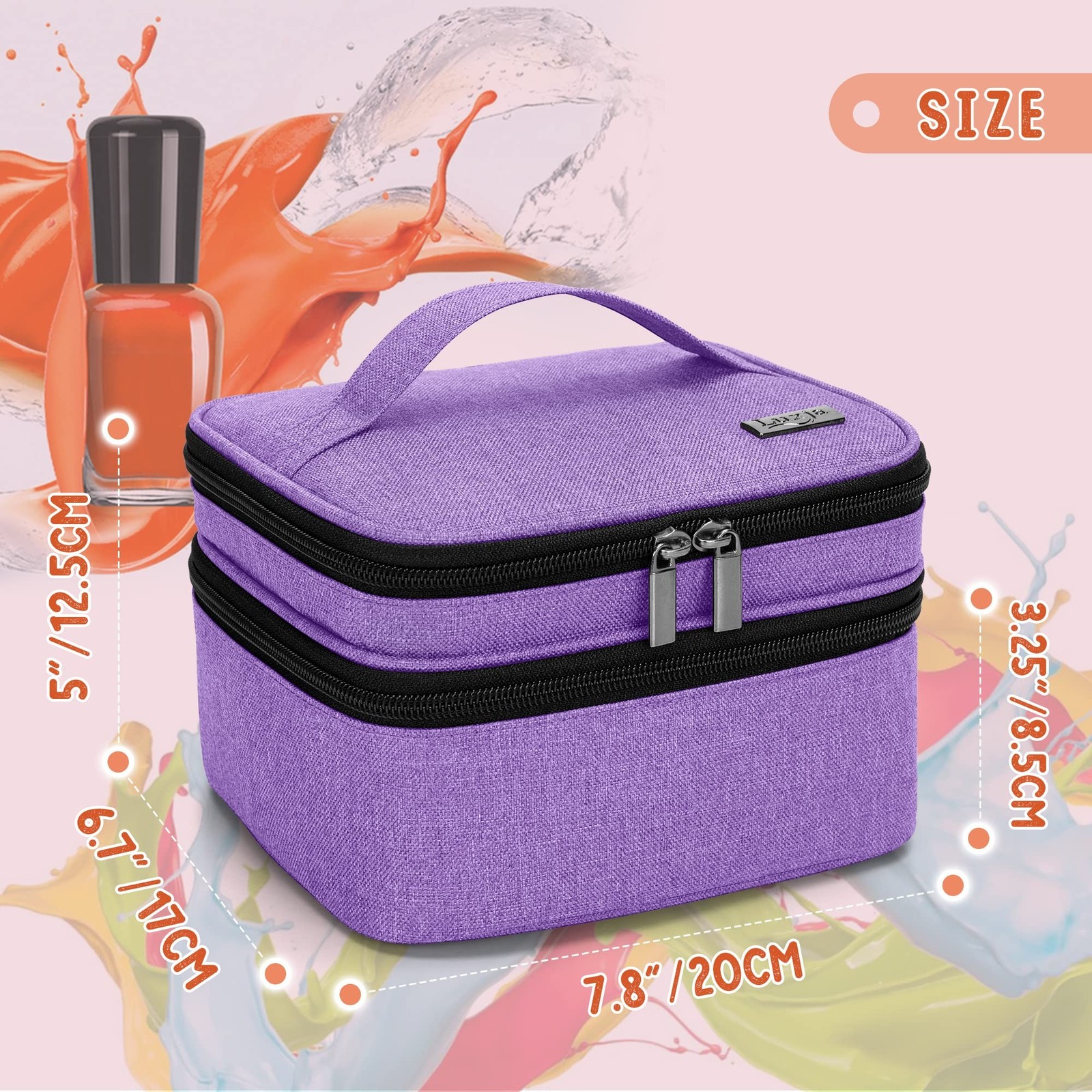 LUXJA Nail Polish Carrying Case – Holds 20 Bottles (15ml – 0.5 fl.oz), Double…