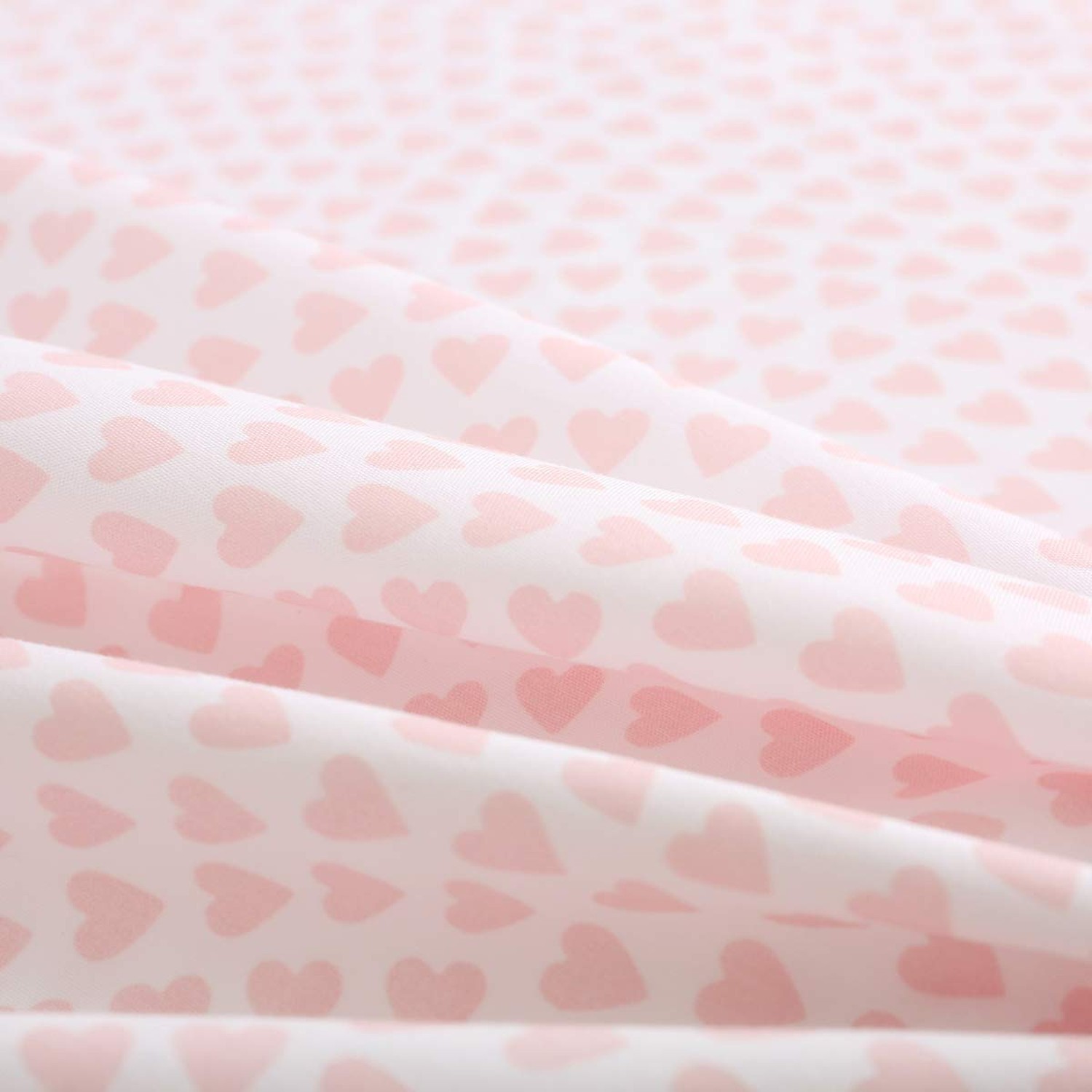 Vonty Kids Bed Sheets Full Pink Heart Printed Sheets for Girls, Soft Lightwei…