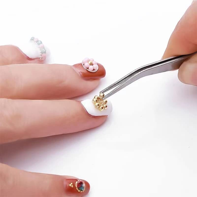 Nail Art Pearls Flatback Charms Mixed Sizes Gold Silver White – 2 Boxes