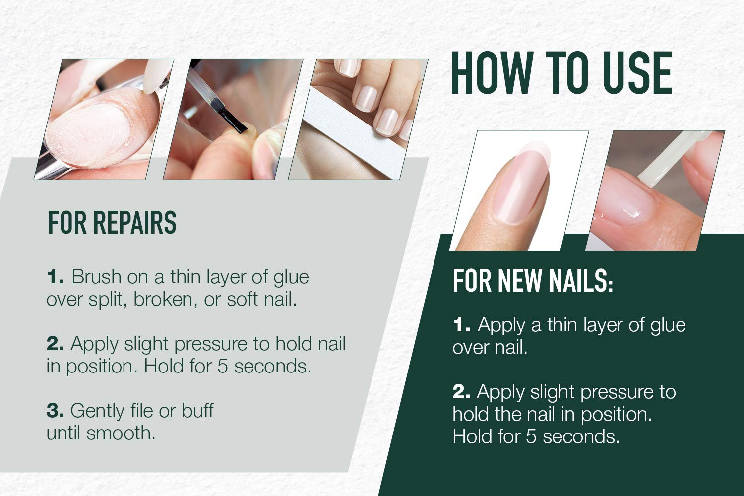 IBD 5 Second Brush On Nail Glue Pack of 3 Fast Drying Nail Adhesive 0.20 Fl Oz