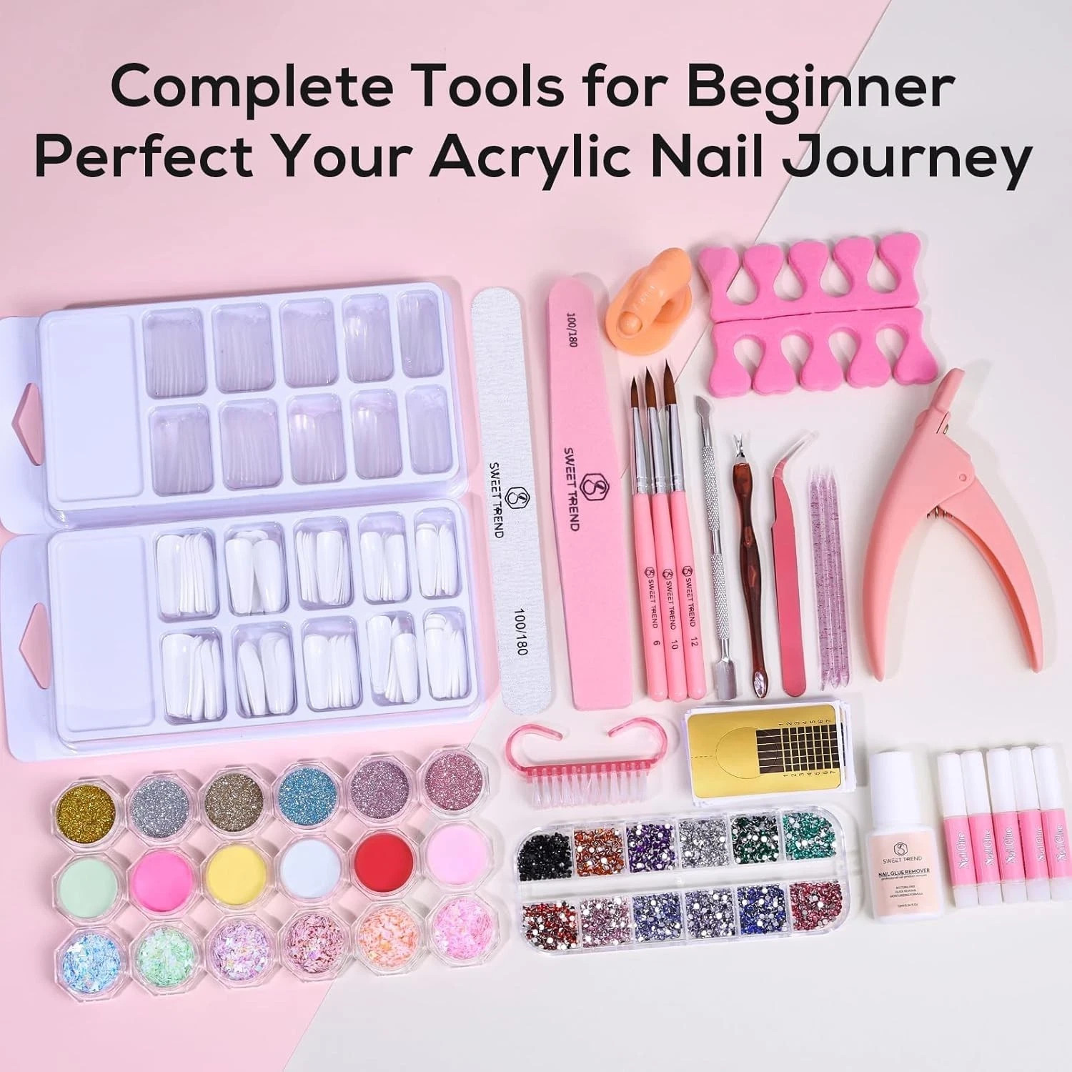 Acrylic Nail Kit for Beginners: Professional Acrylic Powder Set with Everything