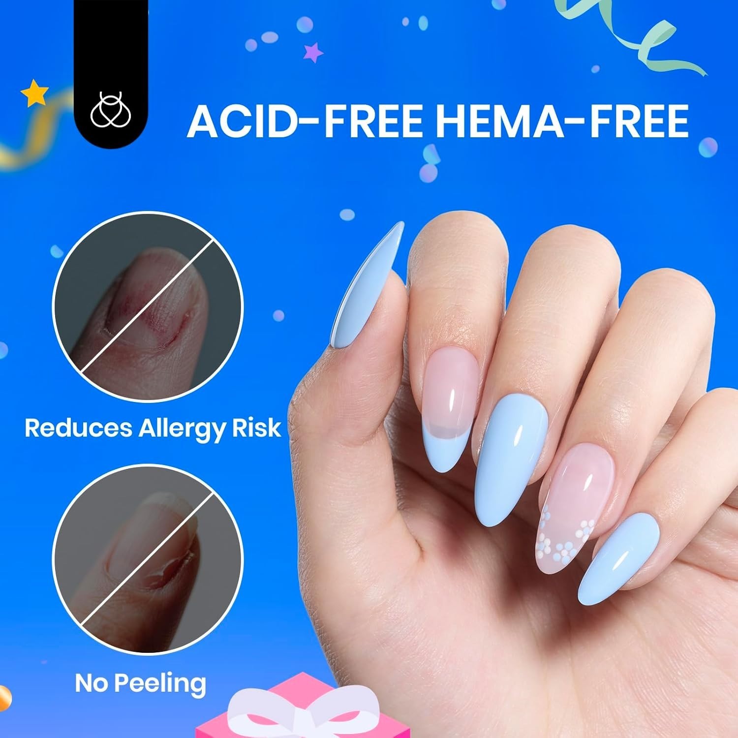 Beetles 3Pcs Gel Nail Glue Kit – Acid-Free & Hema-Free for Longer-Lasting Nails