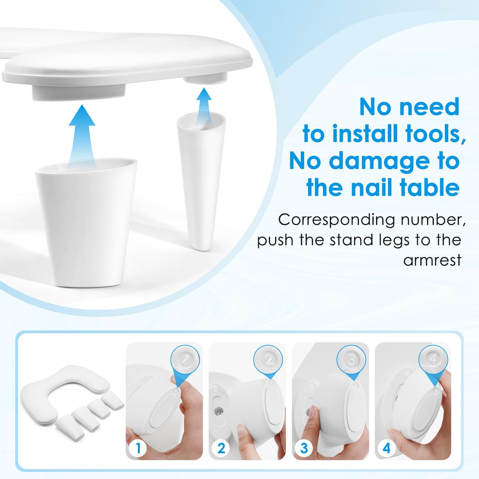 LIONVISON Arm Rest for Nails Tech U Shaped – Comfortable Manicure Nail Hand R…