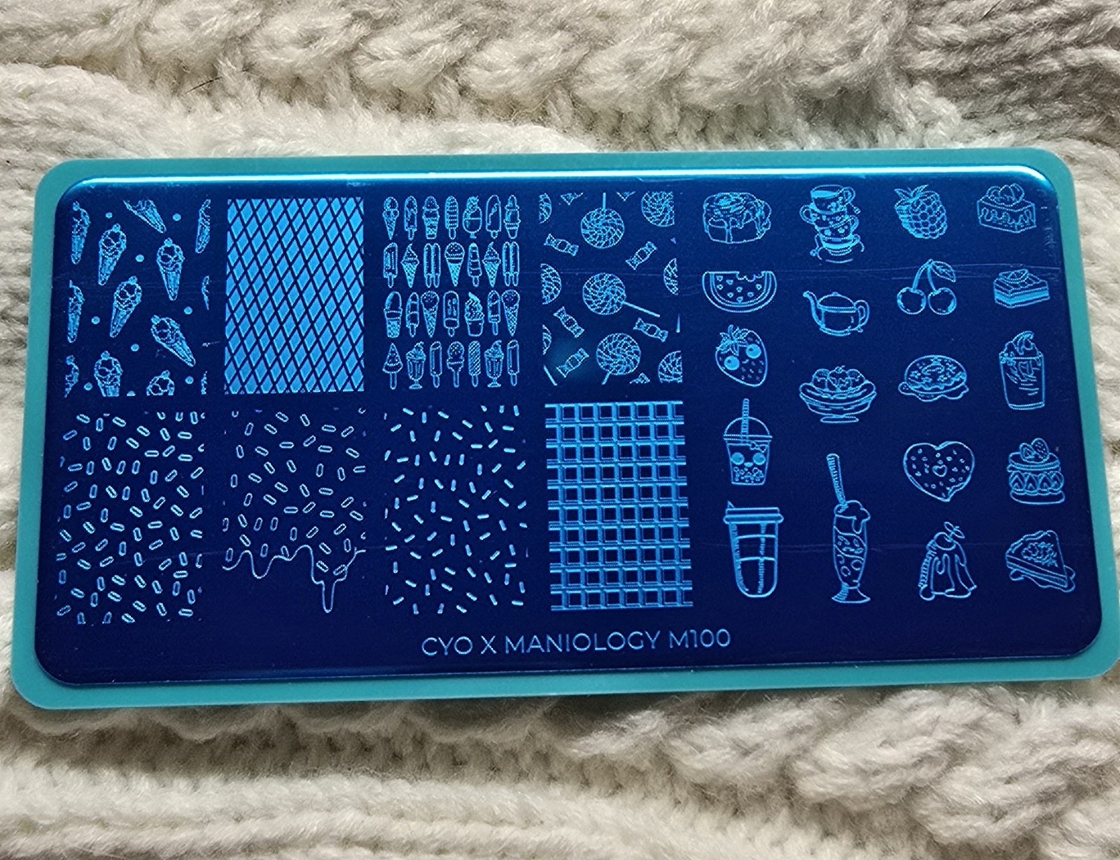 M100 Cyo X Maniology Design Contest Sweet Thing Candy Cake Nail Stamp Plate HTF