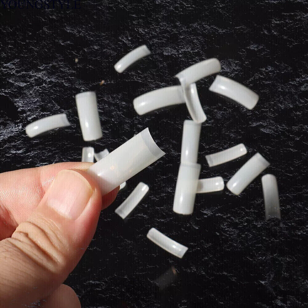500pcs Curved Hawk Nail Tips – Acrylic Half Cover Nails Manicure Accessories