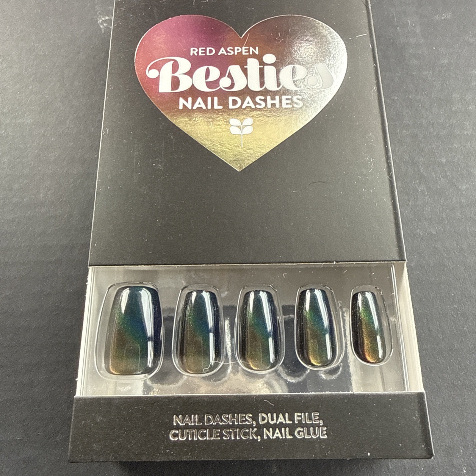 Red Aspen Press On Nails- Marina in Modern Times- Medium • Coffin • Cat Eye-