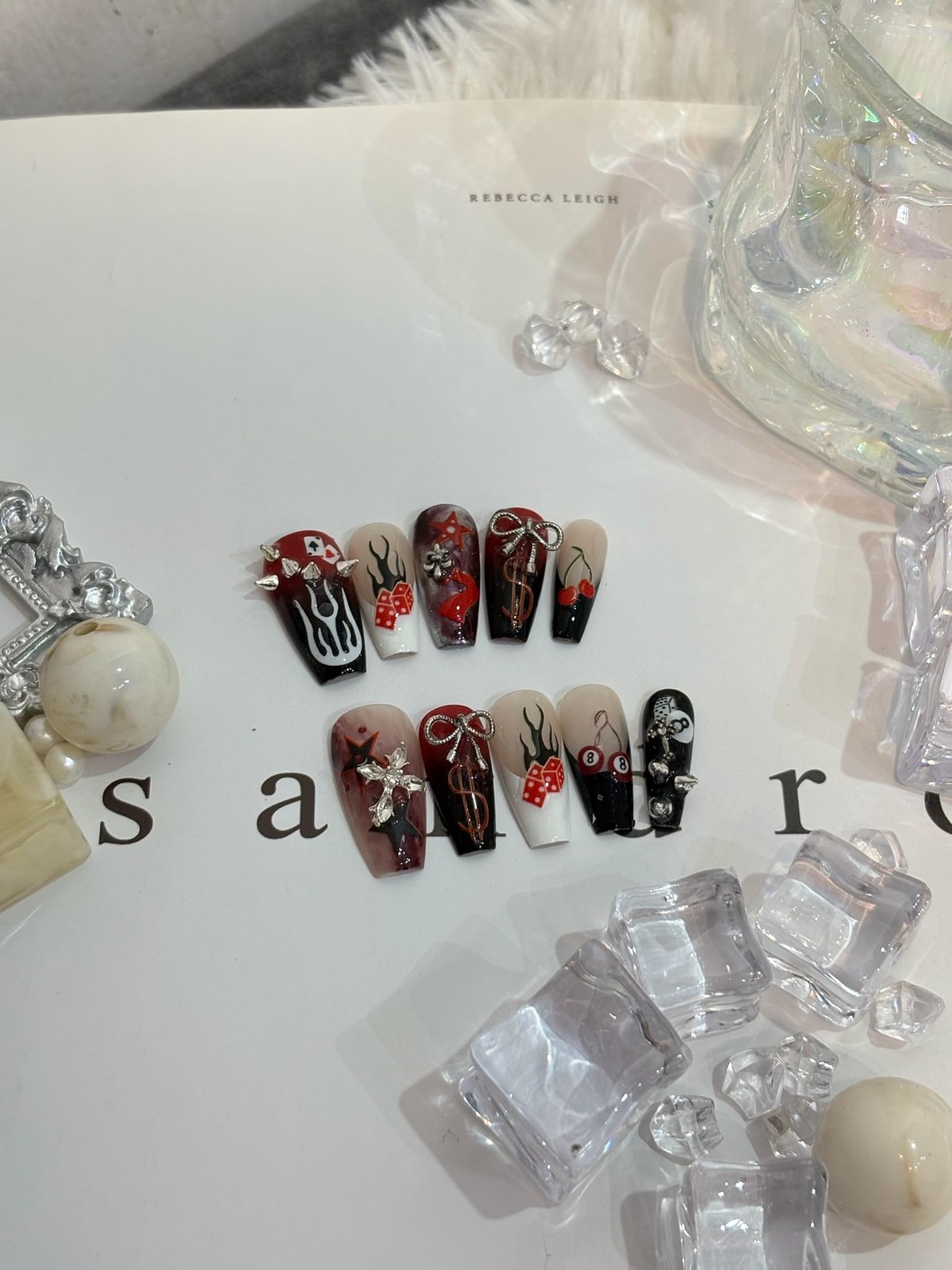 SIMAYKUWA 3D Nail Stickers for Pool & Dice Design – Cartoon 1 Snooker