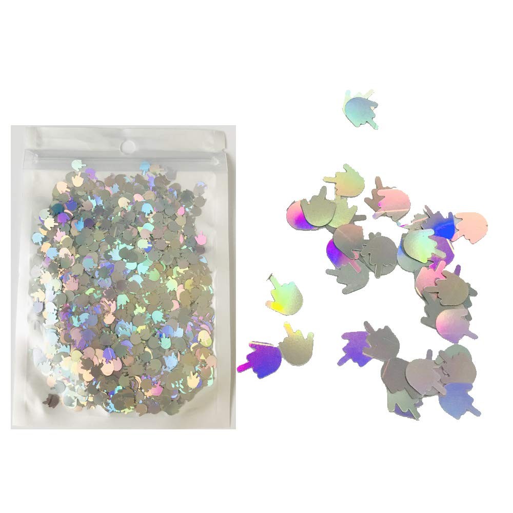10 Grams/Pack – Sliver Middle Finger Gestures Glitter – Festival Rave Beauty …