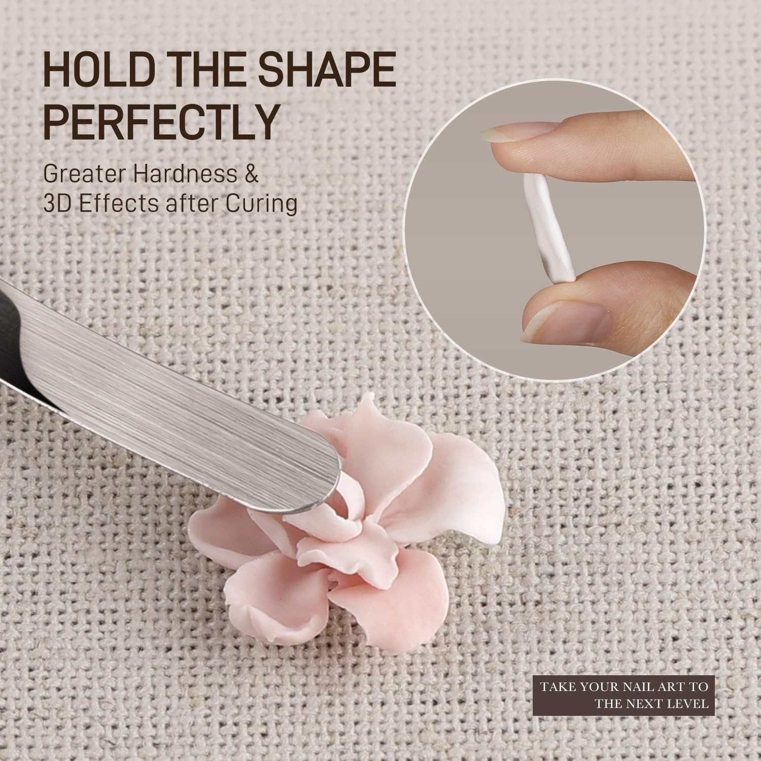 GAOY White 3D Sculpting Gel for Nail Art, 15g | Solid Nail Gelm, Non-Sticky, Har
