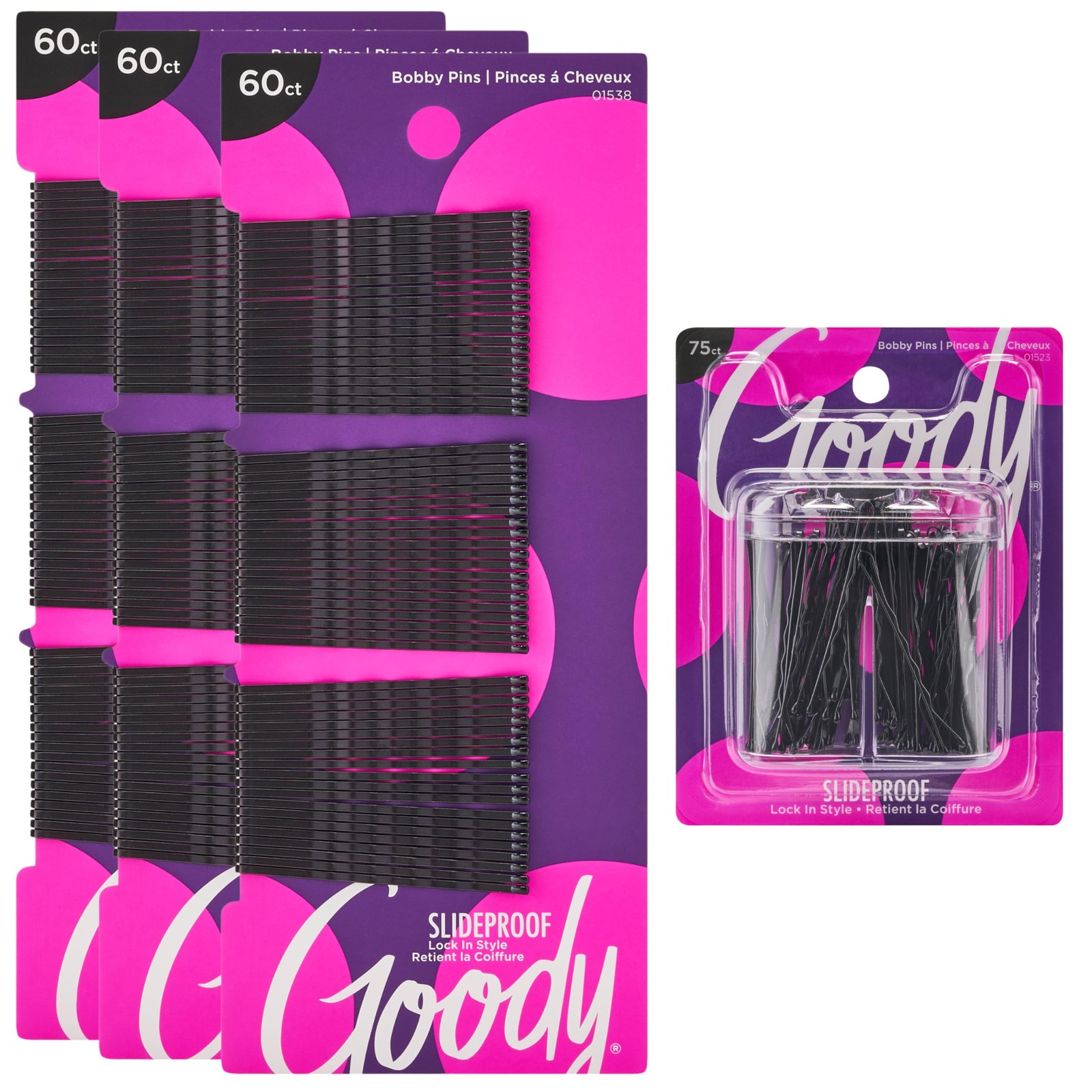 Goody 255-Piece Black Bobby Pin Kit with 255 Count (Pack of 1),
