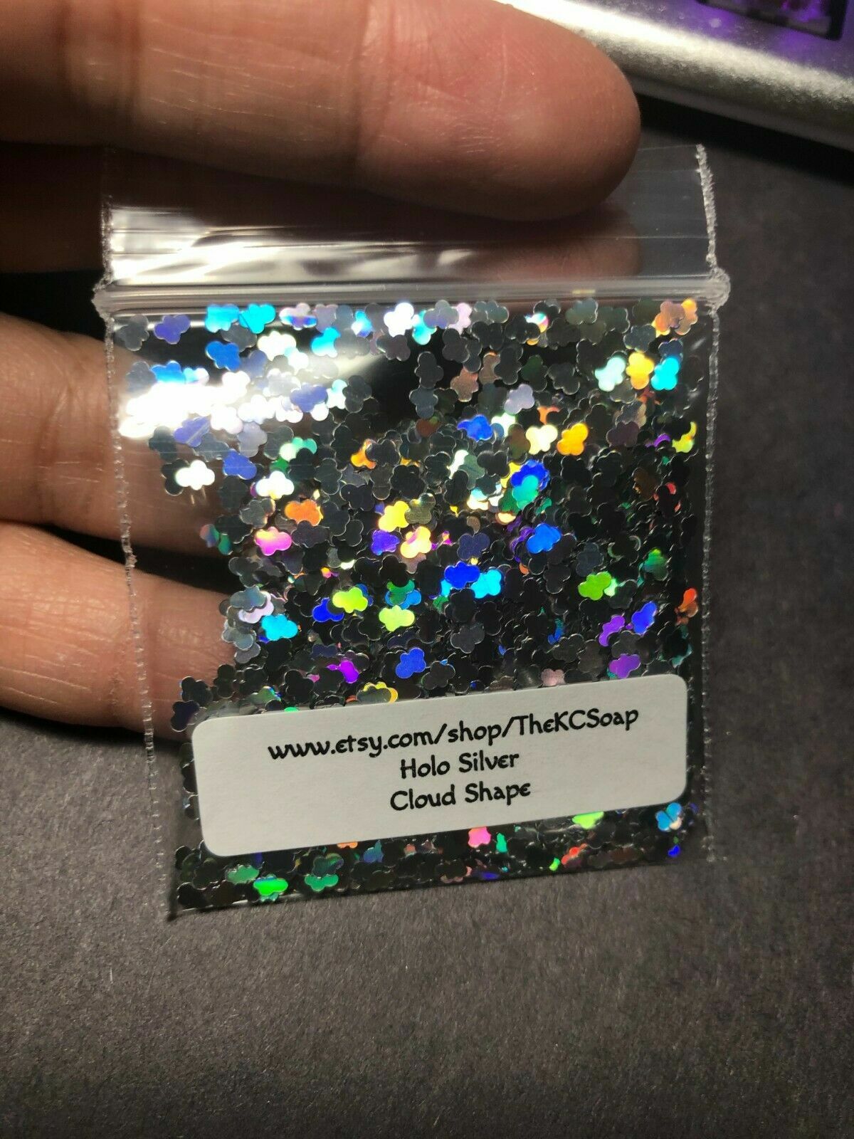 Solvent Resistant Holographic 3MM cloud glitter epoxy tumbler Nail Acrylic 100G