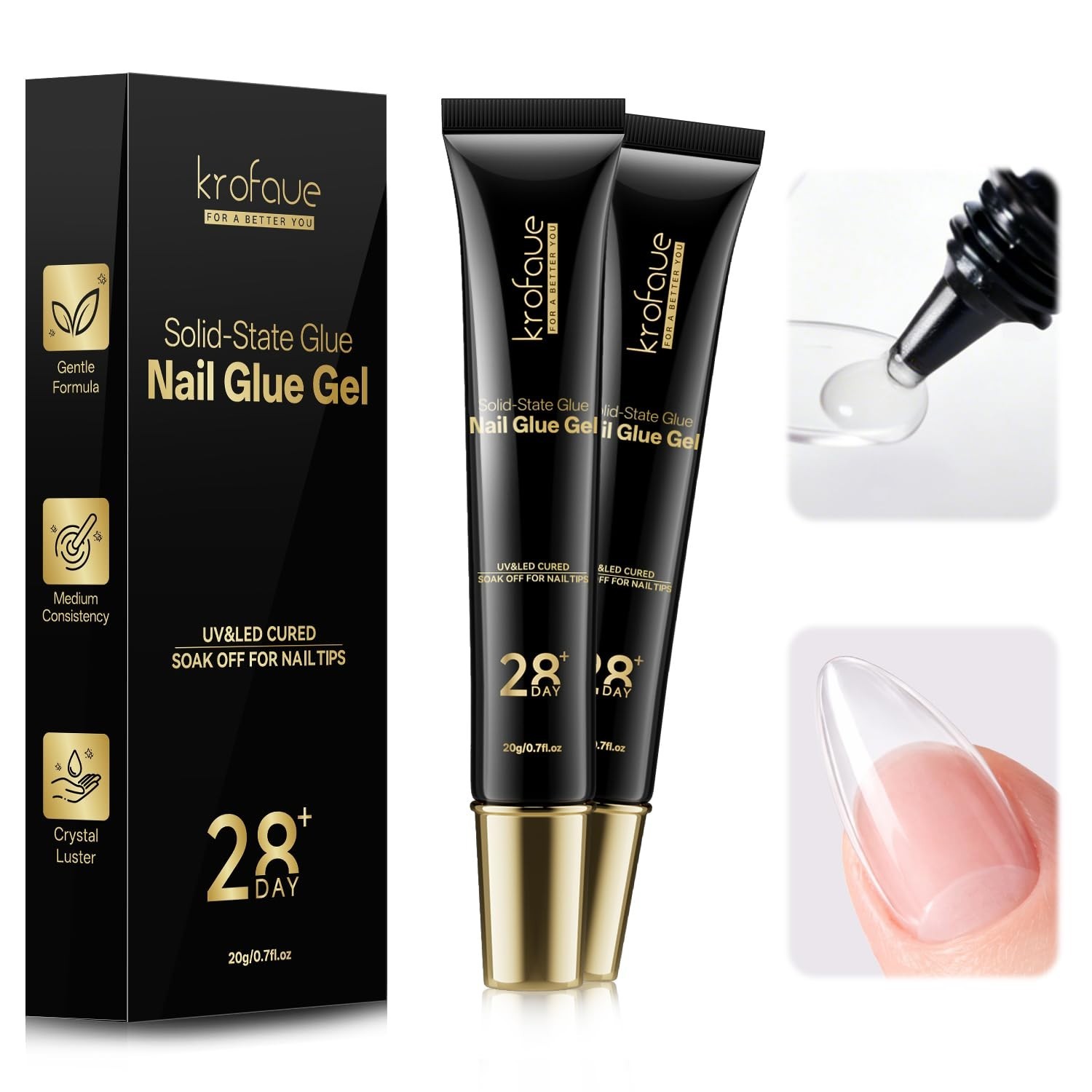 Long-Wearing Solid Nail Glue Gel – Easy Application & Safe for Sensitive Nails
