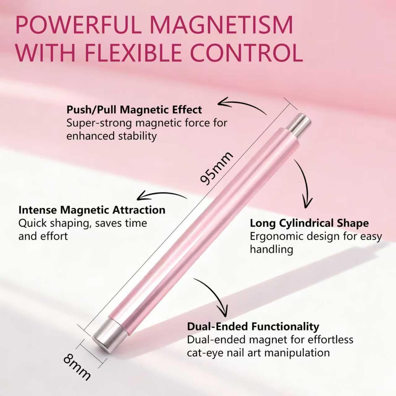 NIQZOPA 3-in-1 Cat Eye Magnet Nail Art Tool, Magnet for Cat Eye Gel Polish