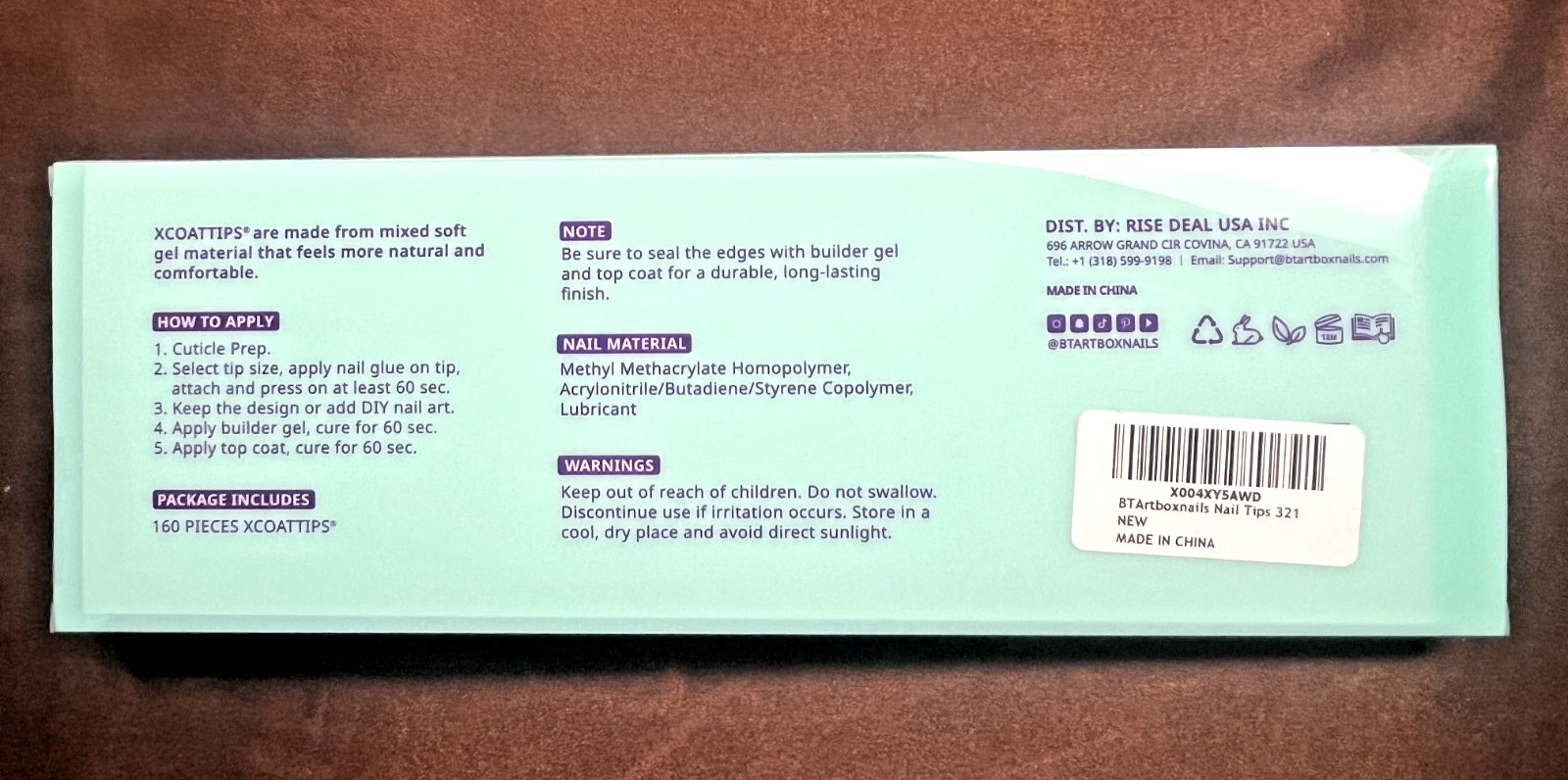 BTArtboxNails XCOATTIPS 2 in 1 Soft Gel System 160pc 16 Sizes Natural New