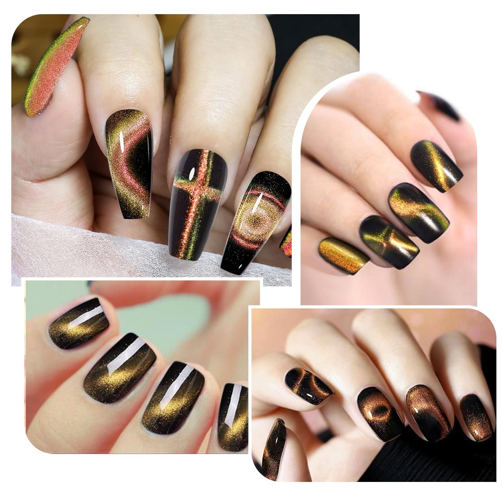 3 In 1 Nail Magnet, Multifunctional Cat Eye Gel Nail Polish Magnet with Octag…
