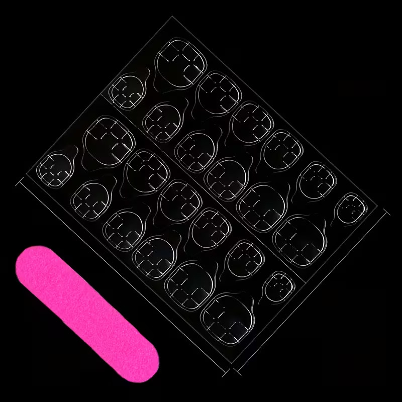 Deep Purple Reusable Press-On Nails Medium Length Oval Gloss 24 Pieces