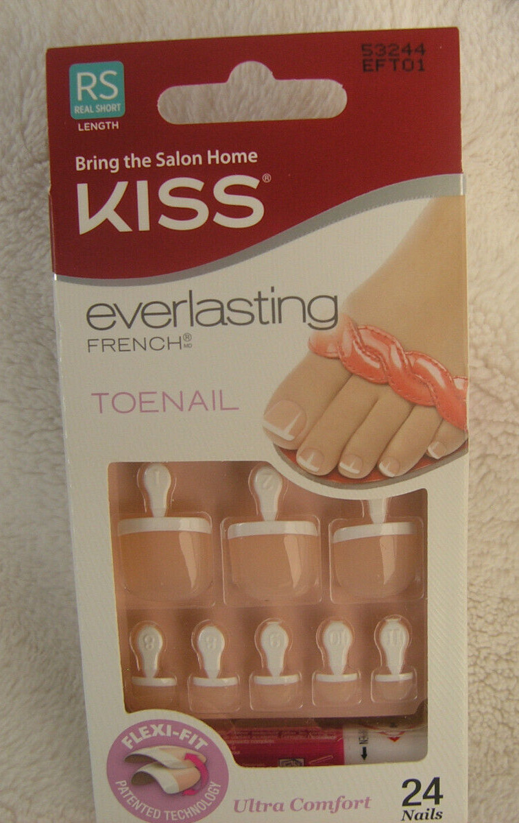 Kiss Everlasting French Toenails Pedicure Real Short