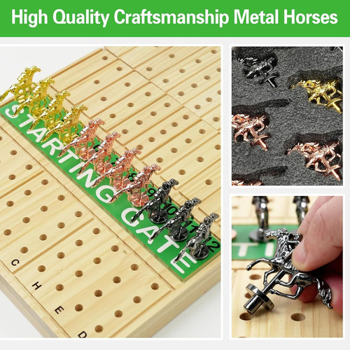 FUNNYB&G 21 inches Horse Race Board Game Foldable Large Large, Log