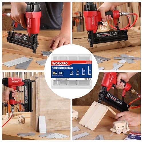 WORKPRO 18 Gauge Brad Nails, 1200 Count, 2″, 1-1/2″, 1-1/4″, 3/4″, Galvanized