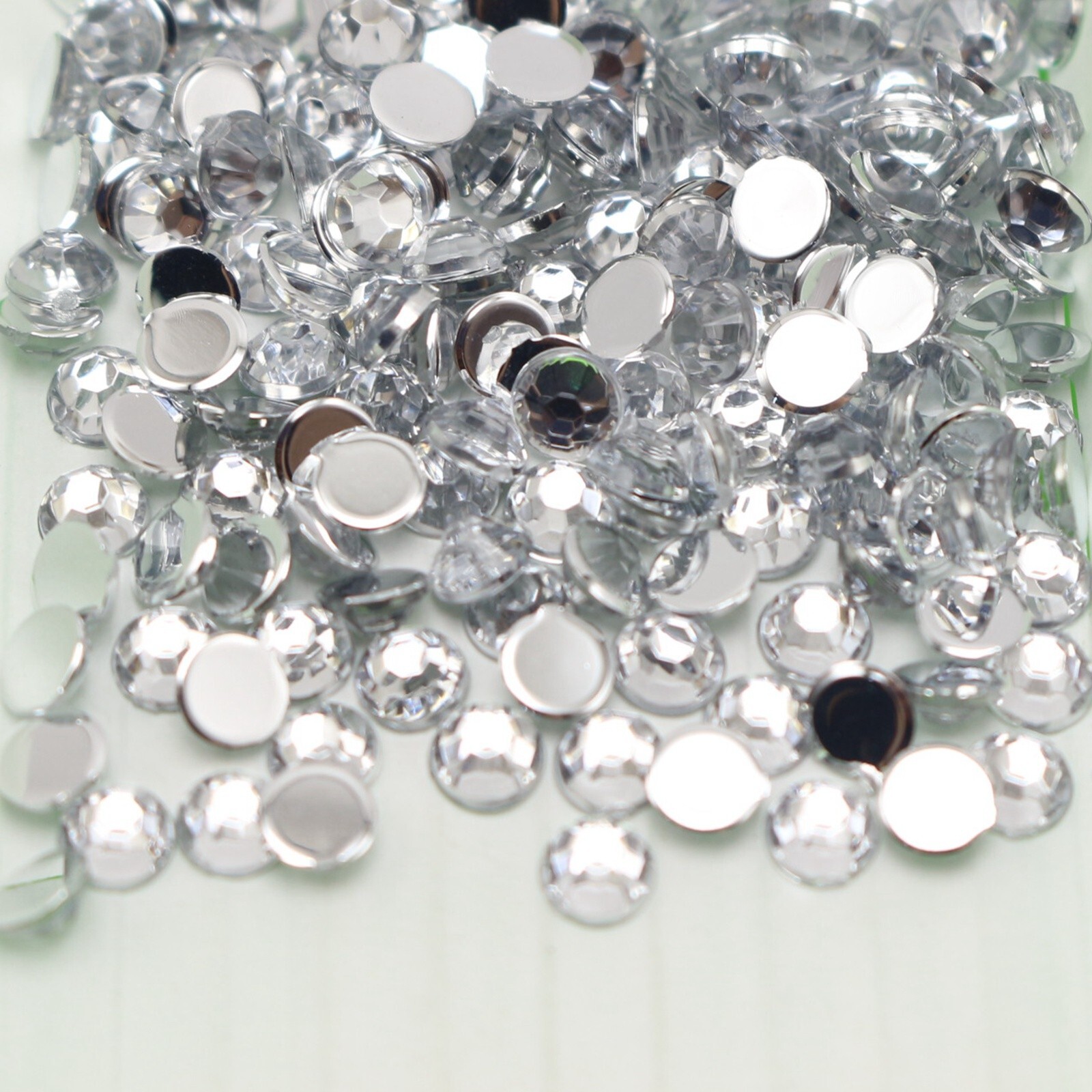 2000 Clear Crystal Acrylic Round Faceted Flatback Rhinestone Gem 4mm SS16 Nail