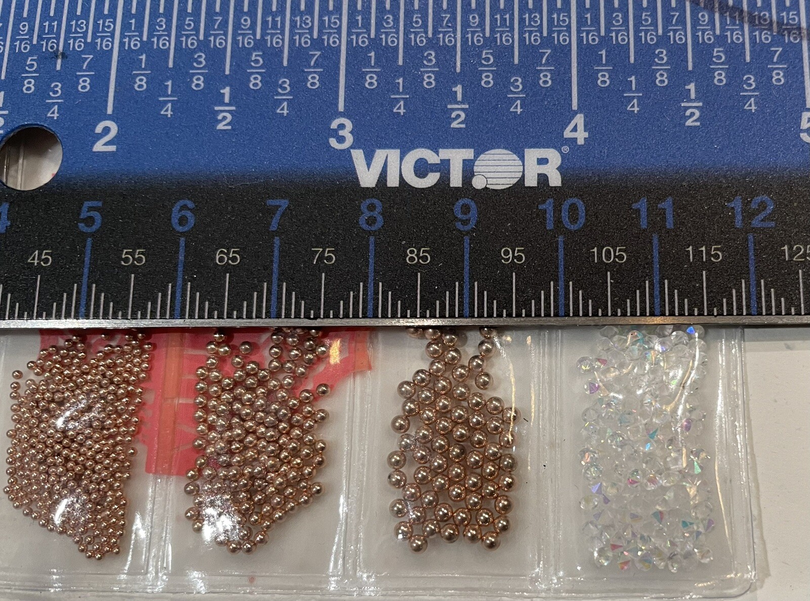 Metallic Nail Art Charm Beads Caviar 2 Sets Multiple Size Colors Plastic Sleeve