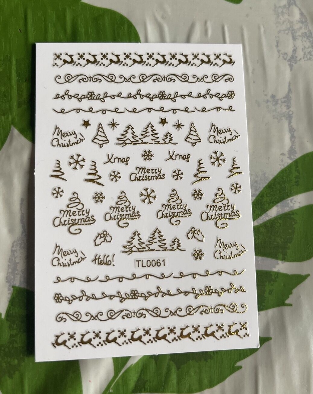 Christmas Nail Stickers TL0061 Gold