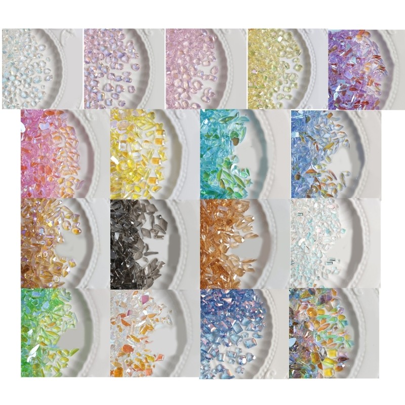 50Pcs Pointed Bottom Nail Charms 3D Nail Art Rhinestones Diamond Manicure Decor