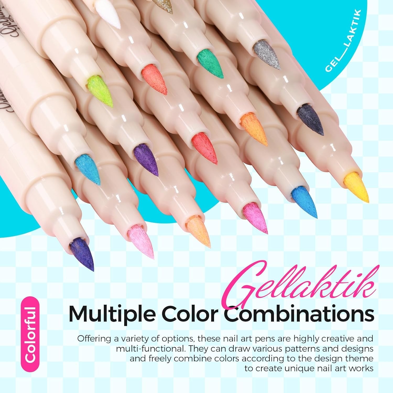 18 Color 3D Nail Art Pens Set, 0.7MM Nail Polish Pens for Nail Art Dotting