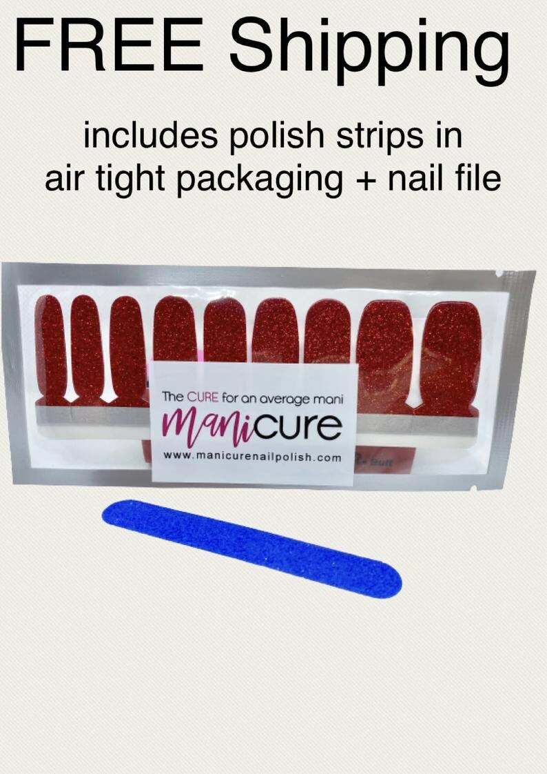 French Mani Black Design, 100% Real Nail Polish Strips/Wraps