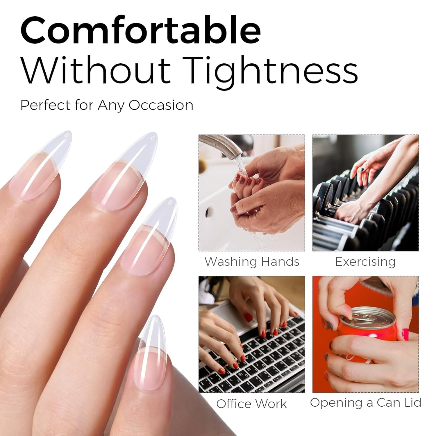 4 in 1 Nail Glue for Press Ons 30G Gel Nail Glue Strong for Acrylic Nails Lamp C