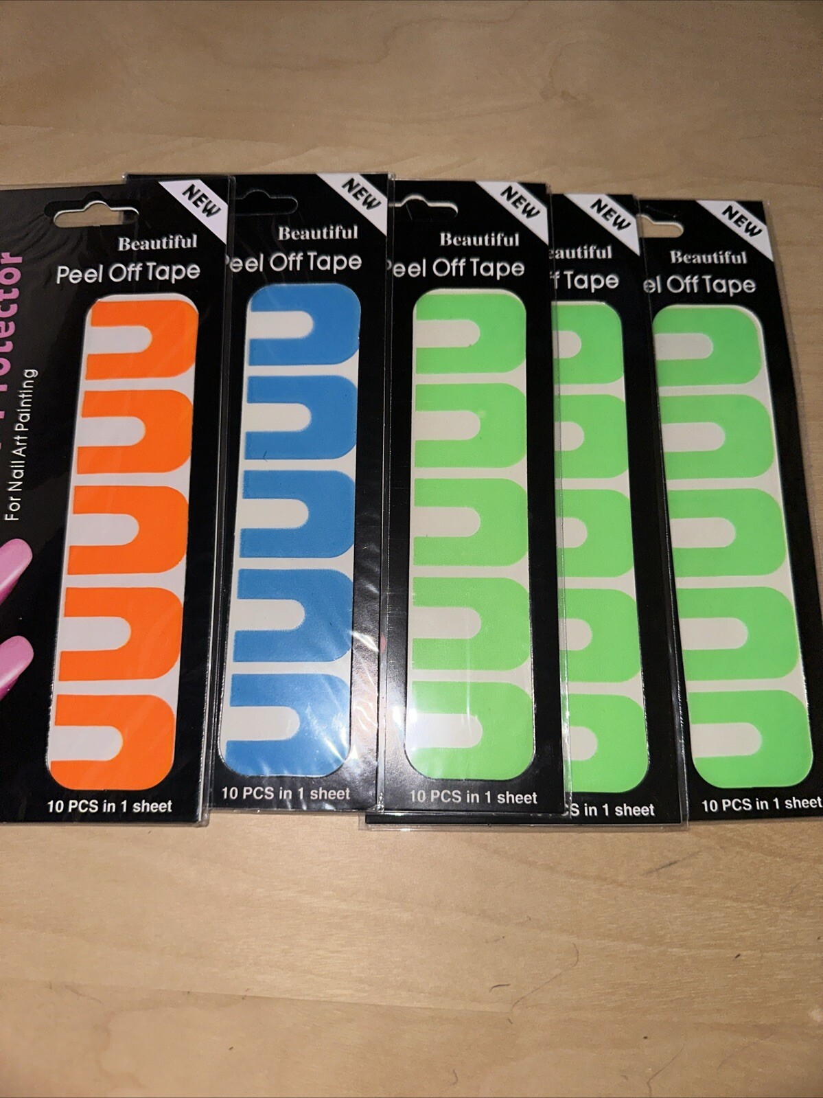 5 Sets – Peel Off Nail Protector Tape – 5 Colors