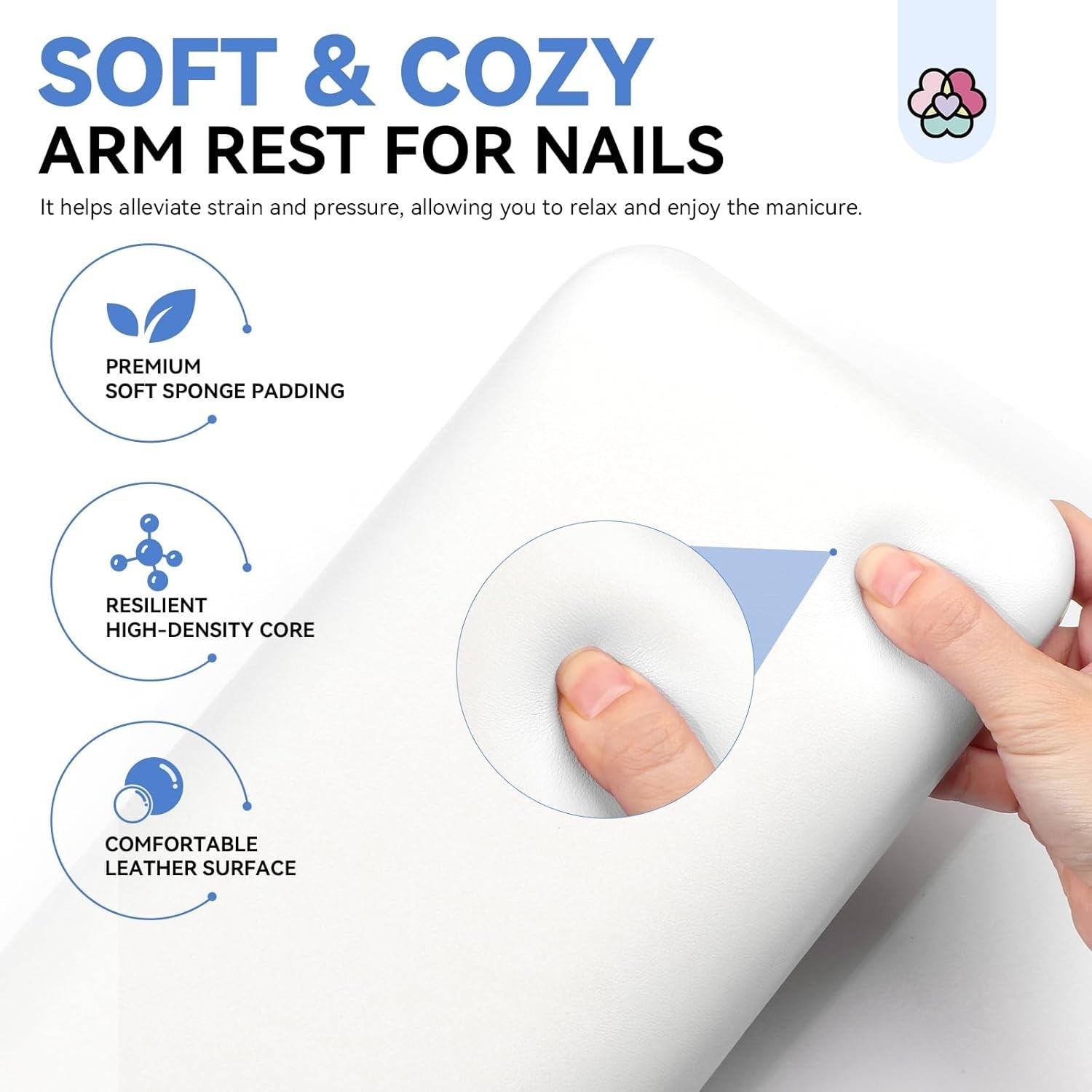 SAVILAND Arm Rest for Nails Tech Professional: 15.7″ Full-Length Nail Arm Rest f