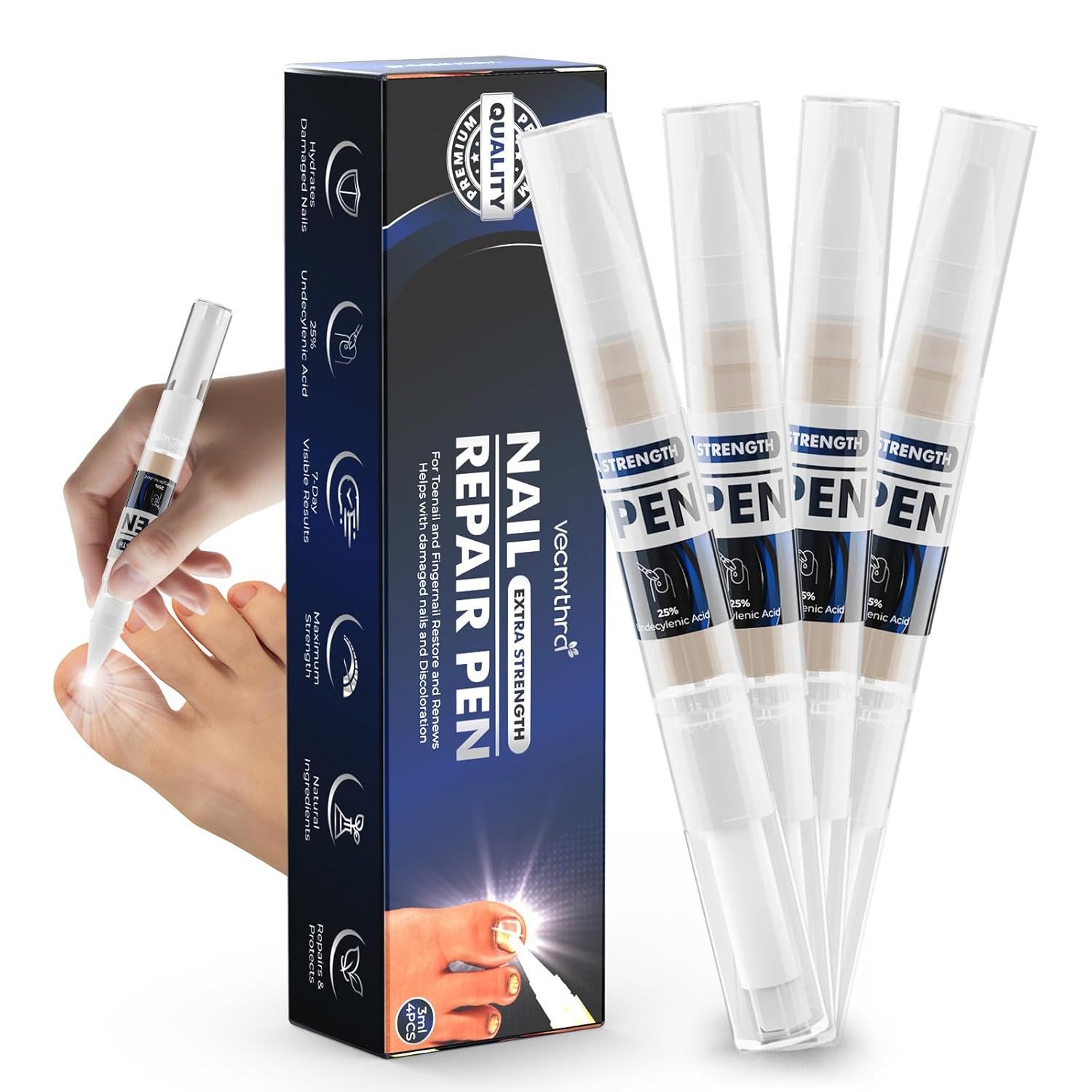 4x Nail Fungus Treatment Pen Extra Strength Acid for Toe & Finger Nail Repair US