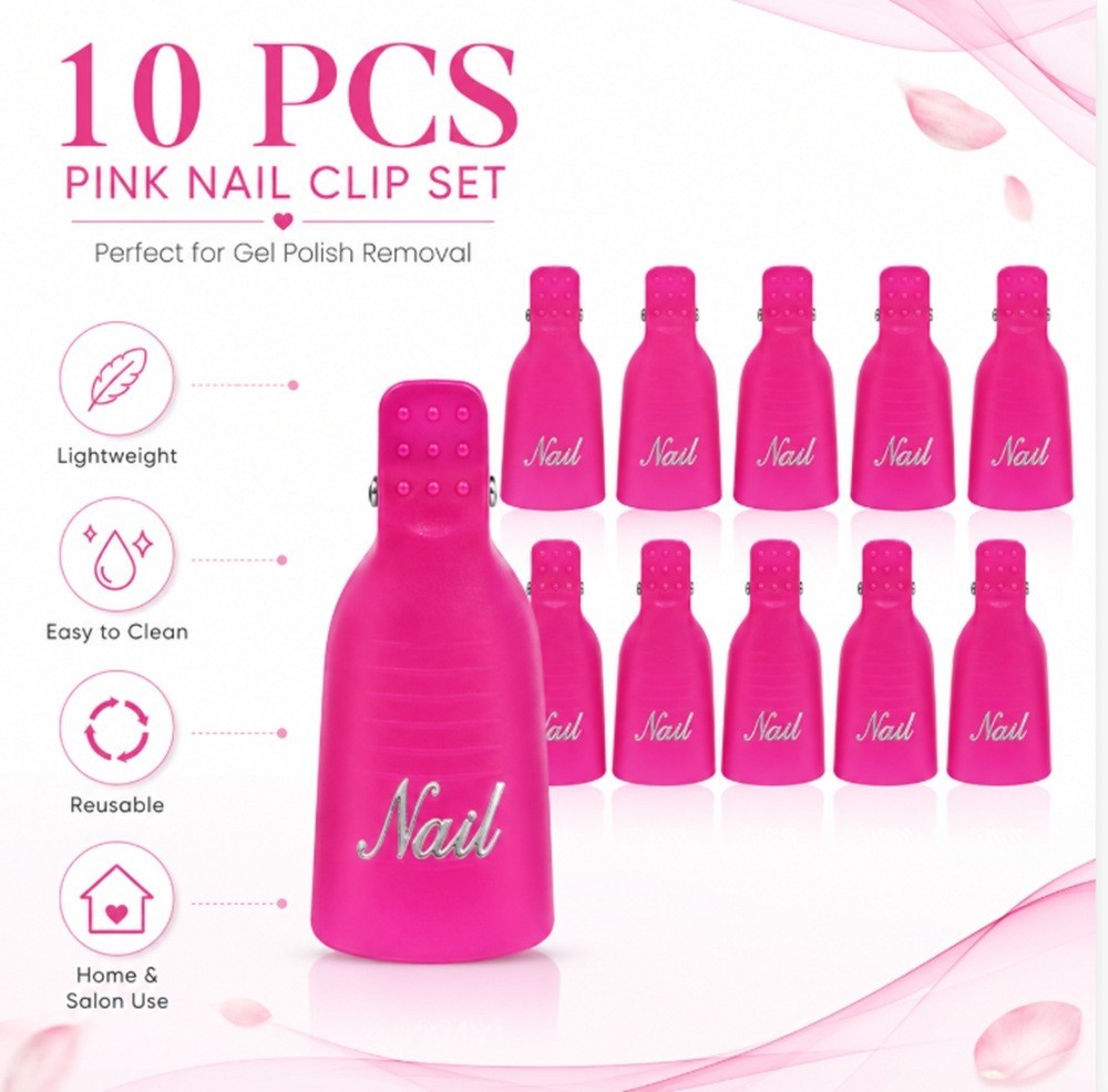 10 Pcs Gel Nail Polish Remover Clips – Soak Off Caps for Easy Manicure Pedicure