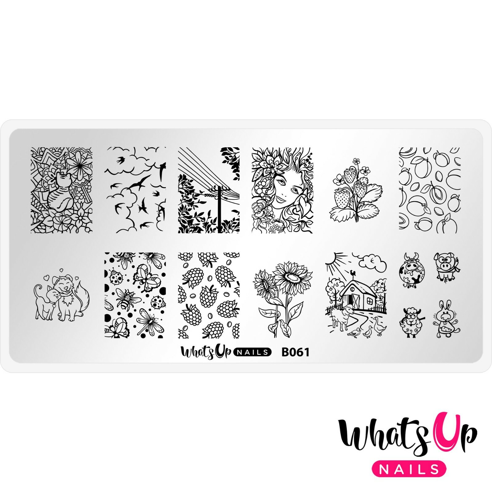 B061 Summer in the Countryside Stamping Plate For Stamped Nail Art Design