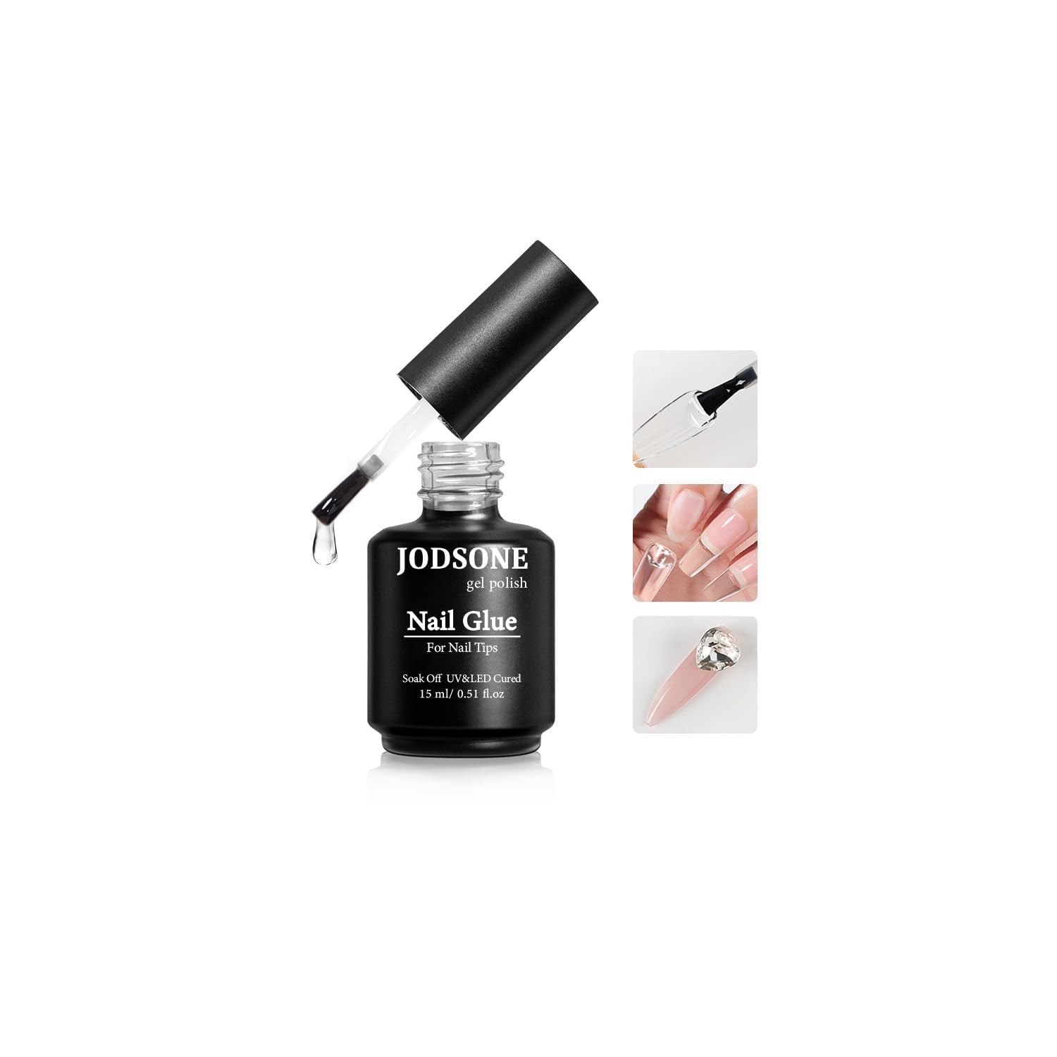 15ml Nail Glue Gel 4 in 1 for Nail Tips Long Lasting Extension Glue for Clear Na