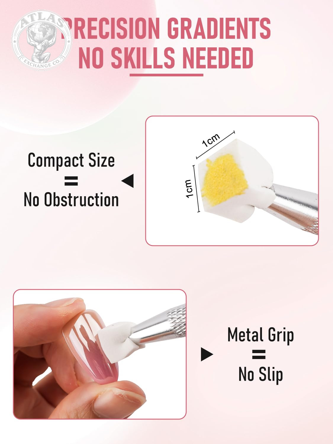 YOOVR Nail Art Tools, 200Pcs Nail Sponges for Ombre and Nail Art Brushes Set, Na