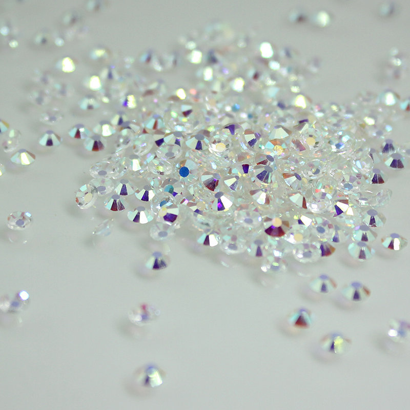 288 720 1440pcs Clear AB Nail Art Rhinestone Flatback Glitter 3D Tips Decoration