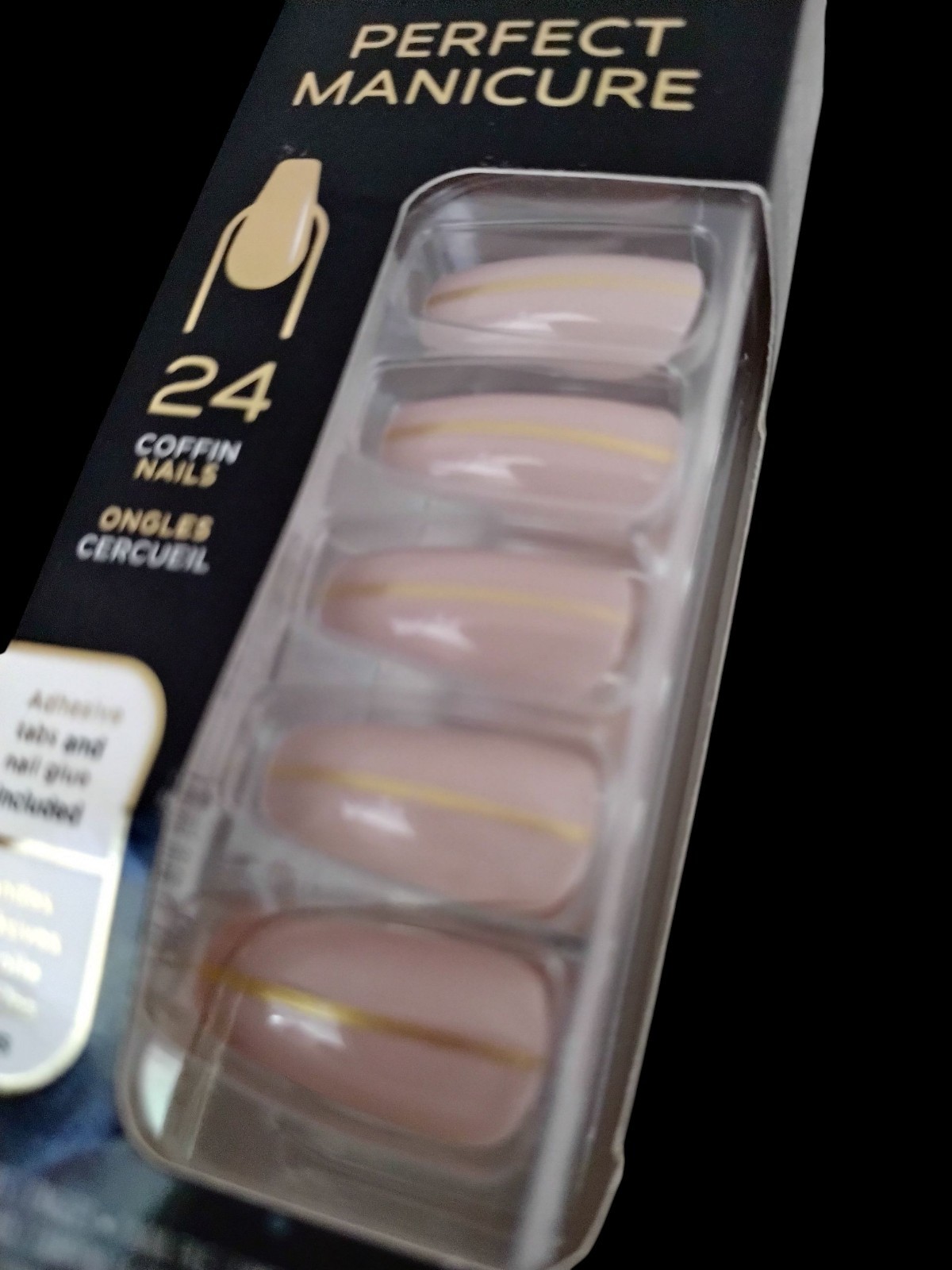 Sally Hansen SALON EFFECTS PERFECT MANICURE 24 COFFIN Nails MEET ME IN THE METAL